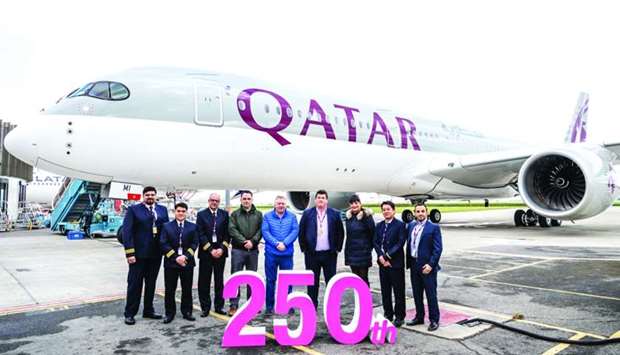 Qatar Airways on Wednesday celebrated the arrival of its 250th aircraft, an Airbus A350-900 from Toulouse, France, the latest addition to the groupu2019s growing fleet of passenger, cargo and executive aircraft.