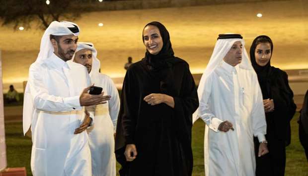 HE Sheikha Hind bint Hamad al-Thani, HE Akbar al-Baker, and Machaille al-Naimi at the opening of QIFF 2019 along with senior QNTC officials. (Supplied picture)
