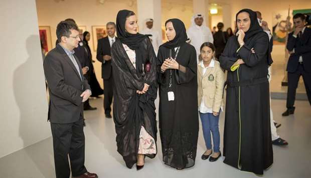 Her Highness Sheikha Moza bint Nasser and HE Sheikha Al Mayassa bint Hamad bin Khalifa al-Thani attended the opening of Mathaf: Arab Museum of Modern Artu2019s new exhibitions u2018M. F. Husain: Horses of the Sunu2019 and u2018Still More Worldu2019 as part of Qatar-India 2019 Year of Culture. PICTURES: AR al-Baker