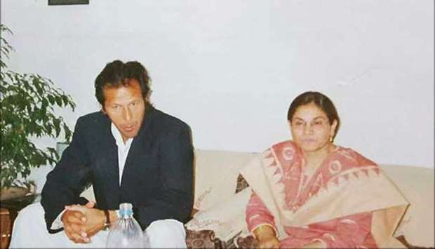 DOWN MEMORY LANE: My mother, Bushra Rehmat, sitting next to Imran Khan, Pakistanu2019s current prime minister, at our residence in Islamabad following a luncheon. She passed away a few months before his inauguration as the countryu2019s 22nd prime minister.