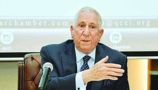 Arab Union of International Arbitration secretary general Dr Borhan Amrallah reviewing the nature of economic courts that deal with the settlement of commercial disputes during the seminar.