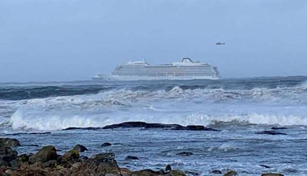A cruise ship Viking Sky drifts towards land after an engine failure, Hustadvika, Norway
