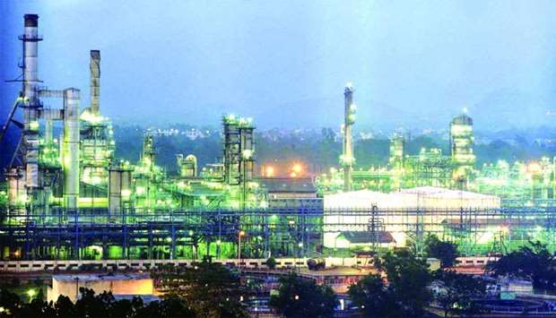 An evening shot of Reliance petrochemicals plant in Jamnagar in Gujarath.