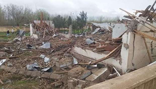 A building destroyed in airstrike in Kunduz