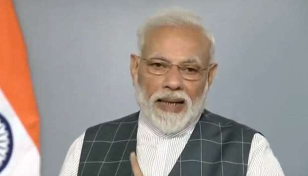 Indian Prime Minister Narendra Modi addresses the nation