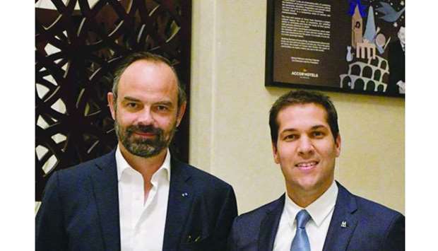 Philippe (left) is seen with Alwadi Hotel Doha MGallery general manager Dominic Arel.