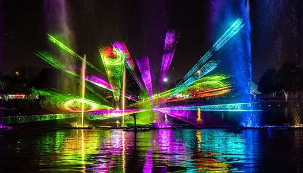 The dancing fountain shows