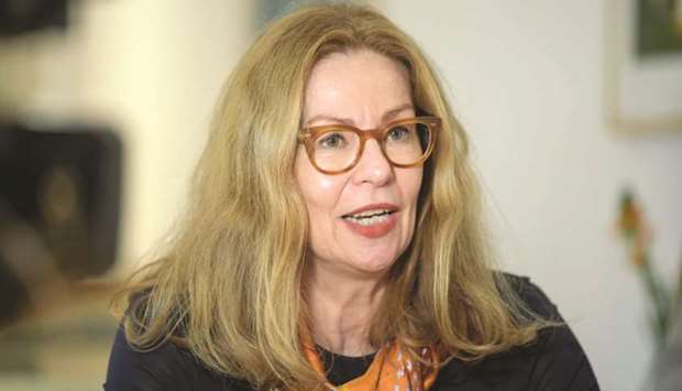 Former CEO of Swedbank, Birgitte Bonnesen, during an interview in Sockholm.