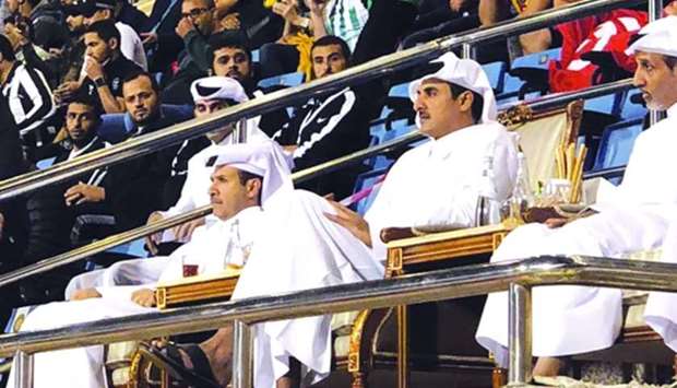 His Highness the Amir Sheikh Tamim bin Hamad al-Thani attended the final of the 2019 African Super Cup between Tunisian club Esperance and Morocco's Raja Casablanca Friday at Al Gharafa Sports Club. The match ended with Raja Casablanca securing a 2-1 win against Esperance.