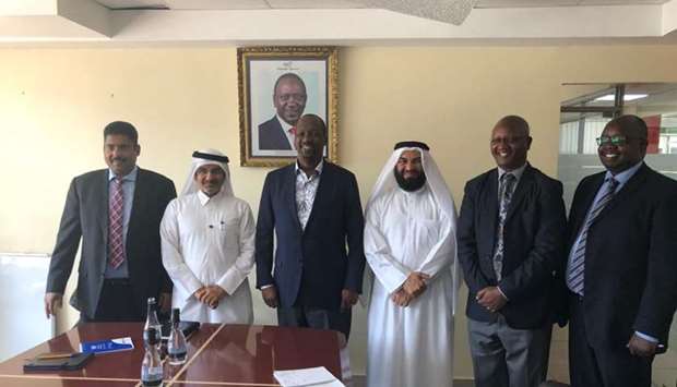 Qatar Chamber board members Mohamed bin Mahdy al-Ahbabi and Dr Mohamed bin Gohar al-Mohamed with the president of the Council of Kenyan Chambers.