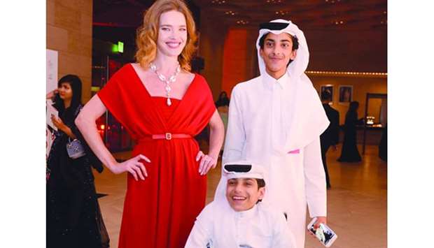 Russian supermodel and philanthropist Natalia Vodianova with popular young local hero Ghanim al-Muftah at the event