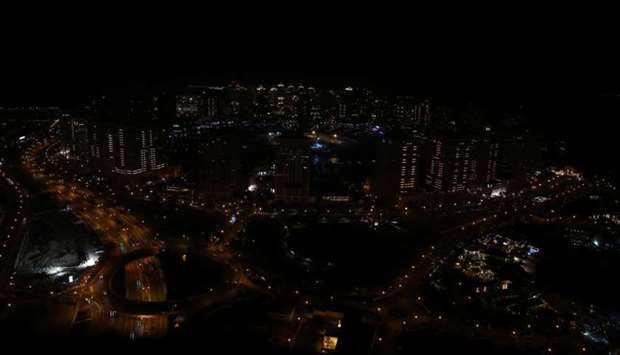 Porto Arabia after the lights were switched off