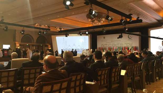 A session during the meeting of the Ministers of Foreign Affairs of the Organization of Islamic Cooperation of the member countries, held in Abu Dhabi