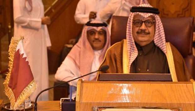 HE Qatar's Permanent Representative to the Arab League Ambassador Ibrahim bin Abdulaziz Al Sahlawi chaired Qatar's delegation to the meeting