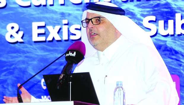 Ashghal president Dr Saad bin Ahmad al-Muhannadi delivering a speech at the seminar. PICTURES: Shaji Kayamkulam
