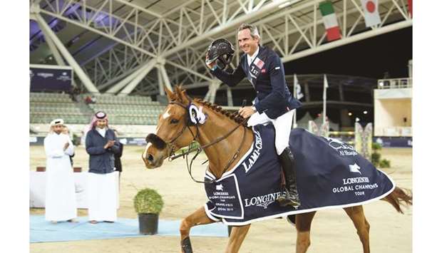 Frenchman Julien Epaillard and his 11-year-old stallion Usual Suspect du2019Auge are in fine form after their victory in the Global Champions Tour Grand Prix last Saturday at Al Shaqab.