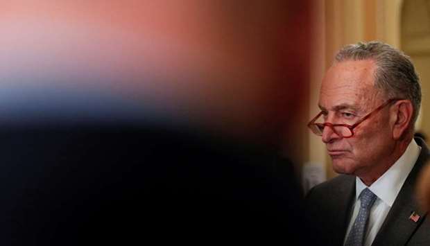 Senate Minority Leader Chuck Schumer speaks to news reporters on Capitol Hill in Washington, US on March 3.  ,This is a healthcare crisis, it demands a healthcare solution,, Schumer said on the floor of the Senate as lawmakers considered measures to protect the economy from a sharp contraction due to the outbreak.