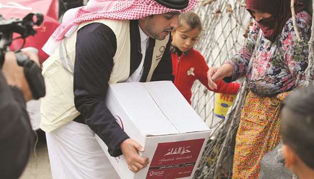 Qatar Charity has distributed relief aid to Syrian refugees in a camp near the Turkish Syrian border, and food assistance in many Turkish cities bordering Syria.
