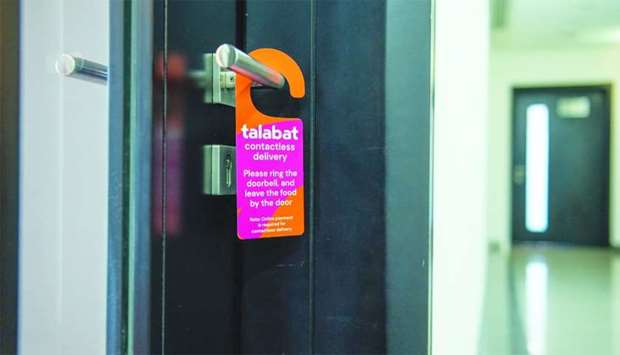 Talabat will distribute door hangers that customers can leave to indicate that a contactless drop-off is required.