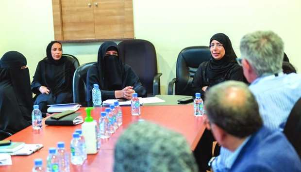 HE the Minister of Public Health Dr Hanan Mohamed al-Kuwari meeting with staff at HMC's Department of Laboratory Medicine and Pathology