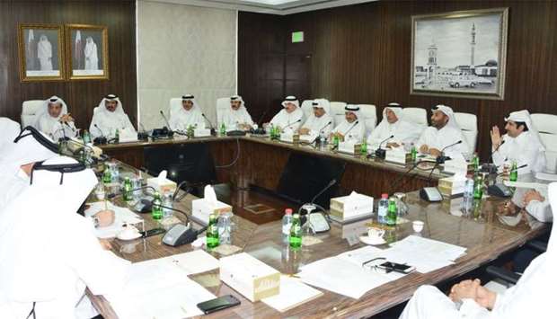 Qatar Chamber chairman Sheikh Khalifa bin Jassim al-Thani presiding over a meeting with the board of directors held in Doha