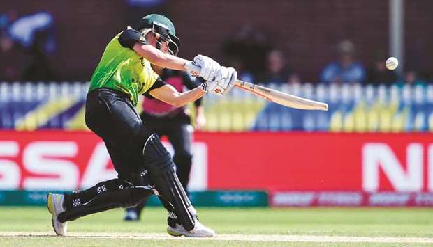 Australiau2019s Beth Mooney plays a shot during the T20 womenu2019s World Cup match against New Zealand in Melbourne yesterday. (AFP)