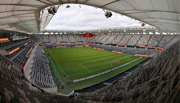 An empty Bankwest Stadium, shuttered from fans due to the Covid-19 coronavirus outbreak, is pictured before the round 24 A-League match between Sydney FC and the Western Sydney Wanderers in Sydney on March 21, 2020. (AFP)