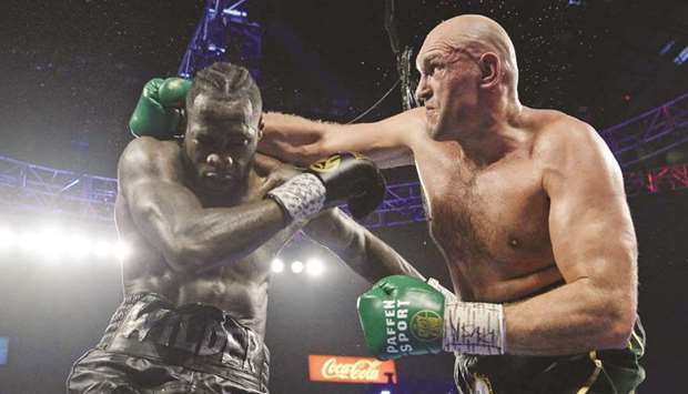Deontay Wilder (left) and Tyson Fury box during their WBC heavyweight title bout at MGM Grand Garden Arena in Las Vegas on February 22, 2020. PICTURE: USA TODAY Sports