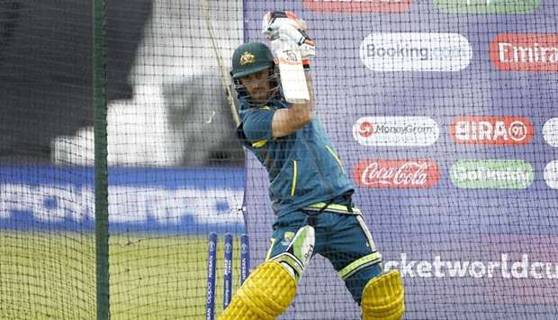 Australiau2019s Glenn Maxwell during a practice session ahead of their 2019 ICC Cricket World Cup match against India at the Oval in London on June 8, 2019. (IANS)