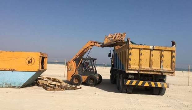 Cleaning process goes on at Al Wakra family beach