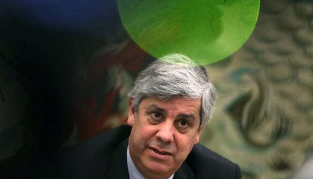 FILE PHOTO: Portugalu2019s Finance Minister and Eurogroup President Mario Centeno looks on during an interview with Reuters in Lisbon, Portugal February 28, 2020.Postponement of Olympics: Risks were not worth the reward
