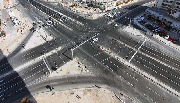 The upgrading works that were implemented on the intersection include increasing the number of lanes on the streets that are connected to Al Rufaa Intersection
