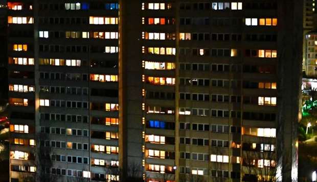 An Apartment building is pictured in Berlin on March 27. With billions of people under lockdown in their homes and borders shut, police chiefs say criminals are finding it hard to make money out of ,traditional, activities like burglary and drug smuggling.