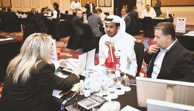 Officials from Qatari and Turkish companies holding B2B meetings during a business forum held in Doha yesterday. PICTURE: Nasar K Moidheen