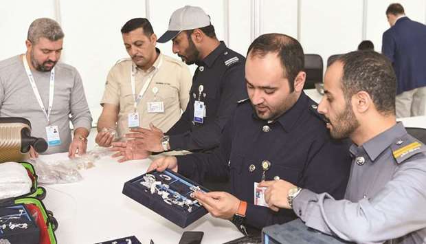 Officials at work.