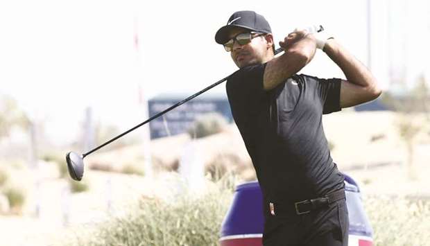 Indiau2019s Shubhankar Sharma in action during the Pro-Am competition ahead of the Commercial Bank Qatar Masters at Education City Golf Club yesterday. PICTURE: Jayaram