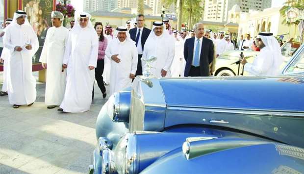 The Qatar Classic Cars Contest & Exhibition 2020 opened on Wednesday at The Pearl-Qataru2019s Porto Arabia Boardwalk, featuring about 50 vintage automobiles. HE Sheikh Faisal bin Qassim al-Thani, chairman of the Gulf Qatari Classic Cars Association; Ibrahim Jassim al-Othman, United Development Company president & CEO and board member; and Omar Alfardan, vice-chairman of the Gulf Qatari Classic Cars Association, attended the opening ceremony along with other dignitaries and guests. PICTURE: Jayan Orma
