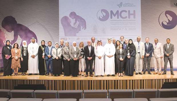 Some of the participants in the Maternal and Child Health Symposium hosted by Sidra Medicine.