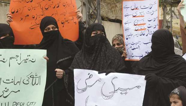 Women take part in rallies in Peshawar