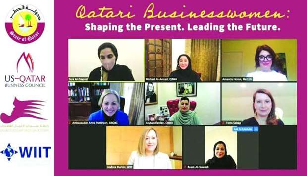 The panellists during the u2018Qatari Businesswomen: Shaping the Present, Leading the Futureu2019 webinar held recently.