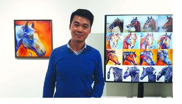 Dr James She at his u2018Keep Running: AI, Art and Qatari Heritageu2019 exhibition showcases his works at Doha Fire Station Gallery 3.