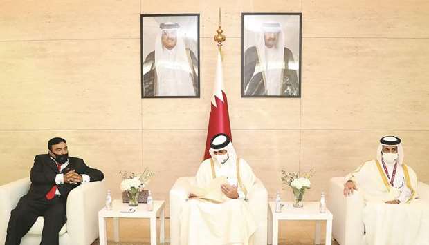 The message was handed by Pakistan's Interior Minister Sheikh Rashid Ahmed when the Prime Minister met him on Monday at Doha Exhibition and Convention Center on the occasion of the 13th edition of international exhibition for homeland security and civil defence (Milipol Qatar 2021).