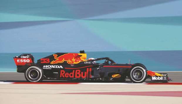 In this March 14, 2021, picture, Red Bullu2019s Max Verstappen in action during the pre-season testing at Bahrain International Circuit in Sakhir. (Reuters)