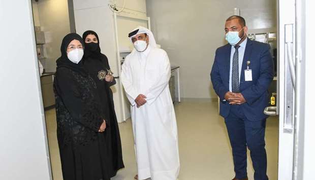 HE Minister of Public Health Dr Hanan Mohamed al-Kuwari and HE Minister of Transportation and Communications Jassim bin Saif al-Sulaiti at the opening of the Food Safety Lab on Thursday.