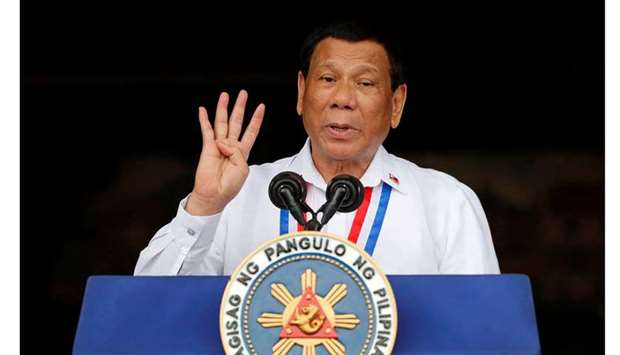 (File photo) Philippines President Rodrigo Duterte.