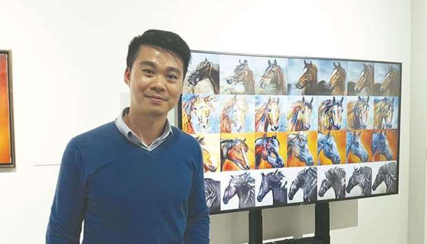 Dr James She showcases his AI artworks at the Doha Fire Station Gallery 3. PICTURE: Joey Aguilar
