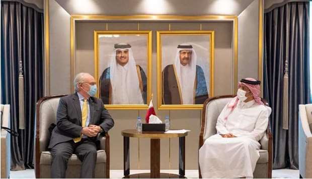 HE the Deputy Prime Minister and Minister of Foreign Affairs Sheikh Mohammed bin Abdulrahman Al-Thani meets with US Special Envoy for Yemen Timothy Lenderking