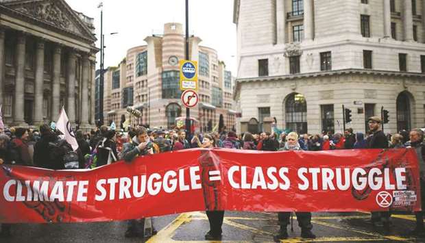 PROTEST: Climate change activists in London demanding the worldu2019s major financial institutions to stop funding what they describe as a looming environmental catastrophe. (Reuters file photo)