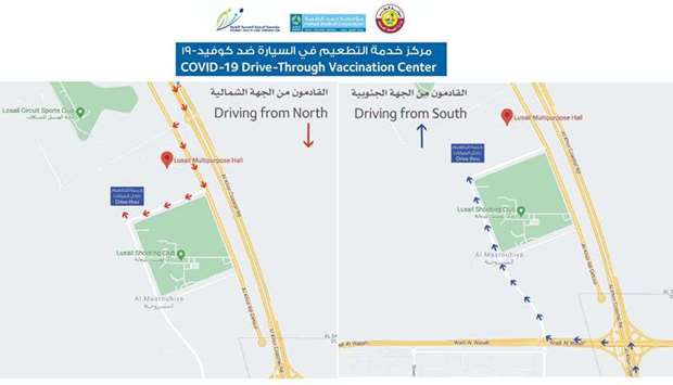 How to reach drive-through vaccine centre in Lusailrnrn