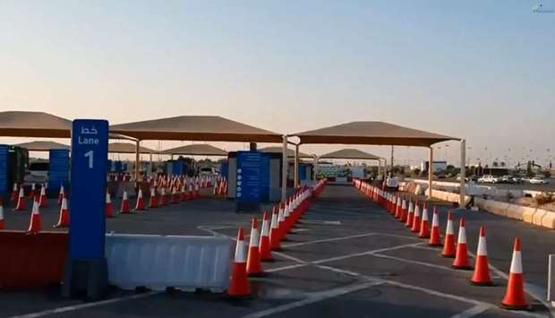 A view of the new Covid-19 Drive-Through Vaccination Centre in Lusail.rnrn